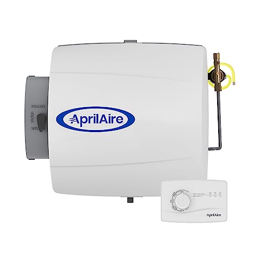 AprilAire 500M Whole-House Humidifier, Manual Compact Furnace Humidifier, Large Capacity Whole-House Humidifier for Homes up to 3,600 Sq. Ft., White