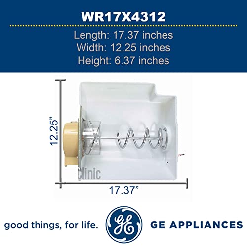 GE WR17X4312 Genuine OEM Ice Bucket Assembly (White)