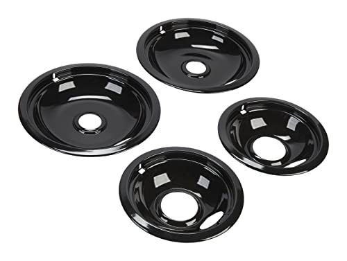 Whirlpool W10288051 Genuine OEM Burner Drip Bowls For Ranges, Black – Replaces 874987, 4396070, 4396072, AH2377787, EA2377787, PS2377787