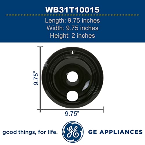 GE WB31T10015 Genuine OEM 8" Porcelain Burner Drip Bowl (Black)