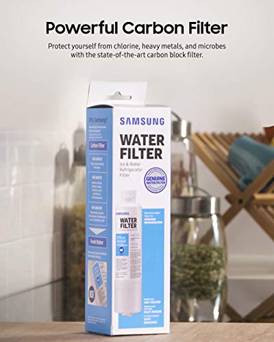 SAMSUNG Genuine Filter for Refrigerator Water and Ice, Carbon Block Filtration for Clean, Clear Drinking Water, 6-Month Life, HAF-CIN/EXP, 1 Pack
