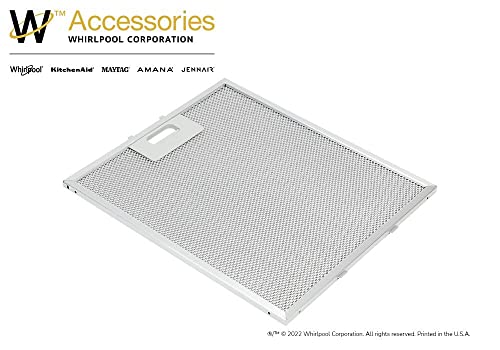 Whirlpool W10169961A Genuine OEM Grease Filter For Range Vent Hoods – Replaces 8190858, W10169961, W10833076, W10875058, W10870878, W11245983, 1 count