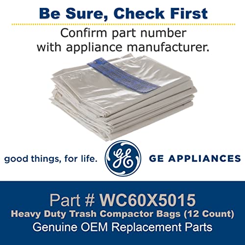 GE WC60X5015 Genuine OEM Heavy Duty Compactor Bag (12 Count)