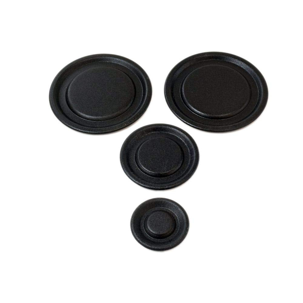 Whirlpool W11173535 Range Surface Burner Cap Set (Black) Genuine Original Equipment Manufacturer (OEM) Part