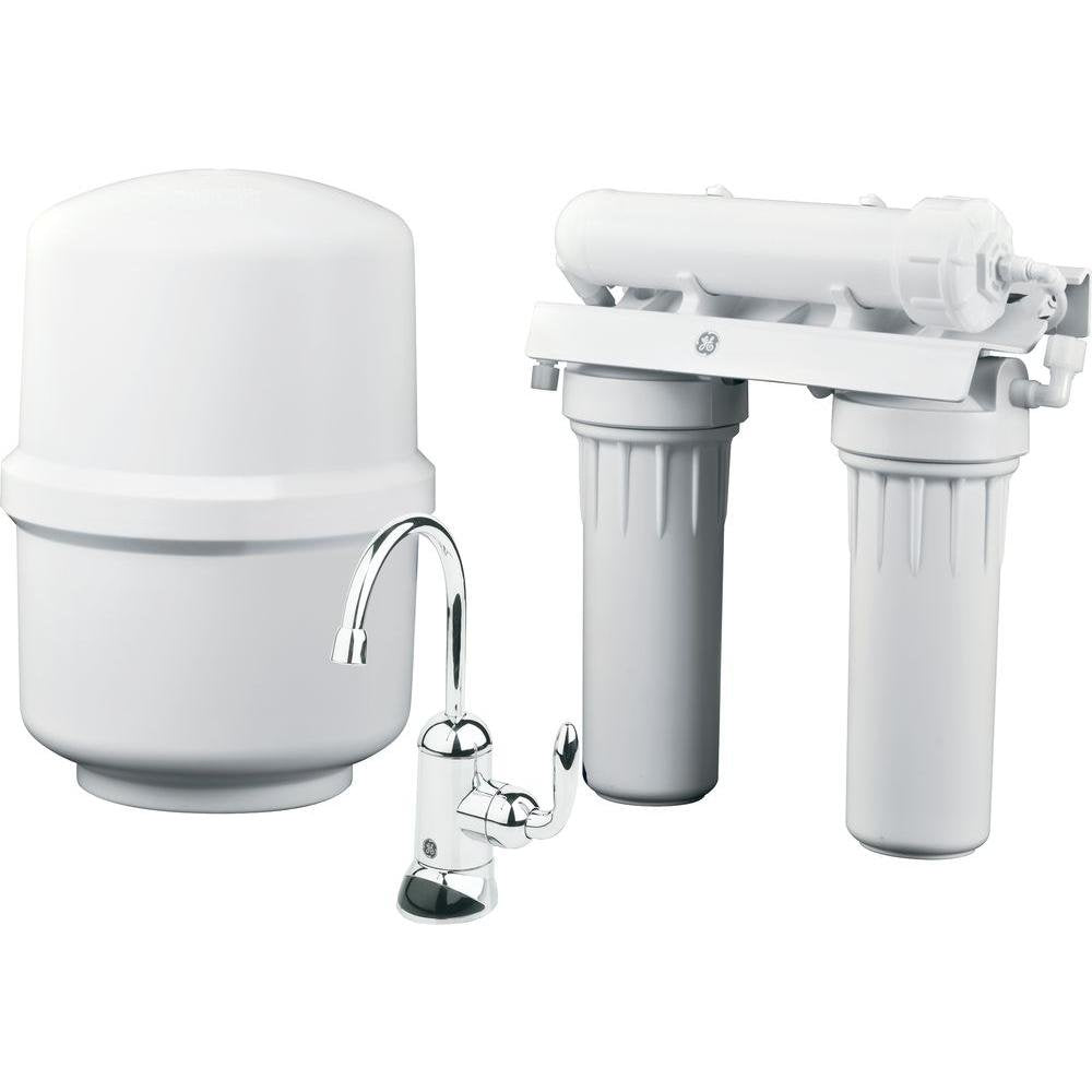 GE GXRM10RBL Reverse Osmosis System & Under Sink Water Filter Faucet & Easy Install Kit
