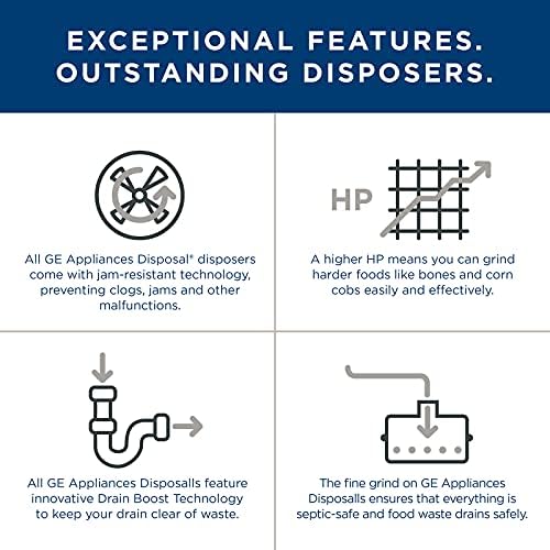 GE GFC320N Continuous Feed Garbage Disposal, 1/3 Horsepower