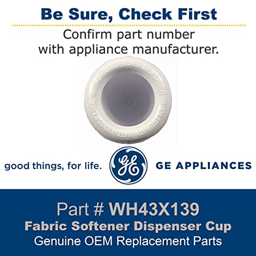 GE WH43X139 Genuine OEM Fabric Softener Dispenser Cup (White)