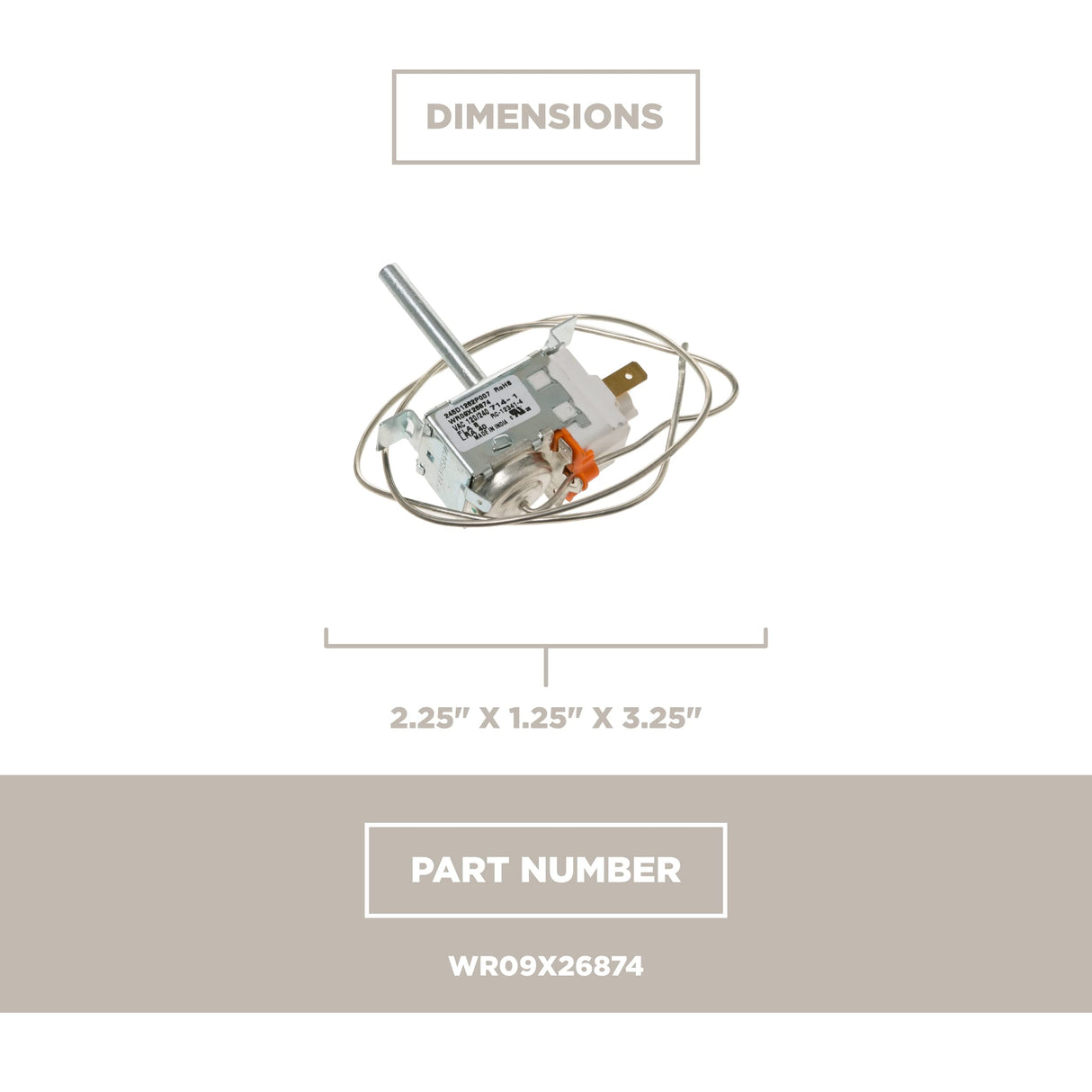 GE WR09X26874 Refrigerator Temperature Control Thermostat