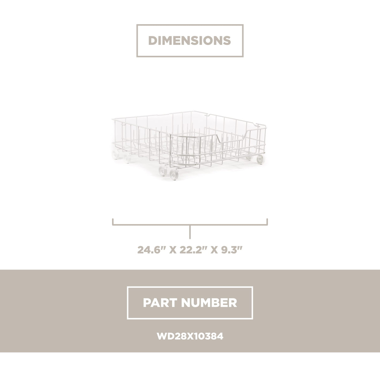 GE WD28X10384 Dishwasher Dishrack, Lower