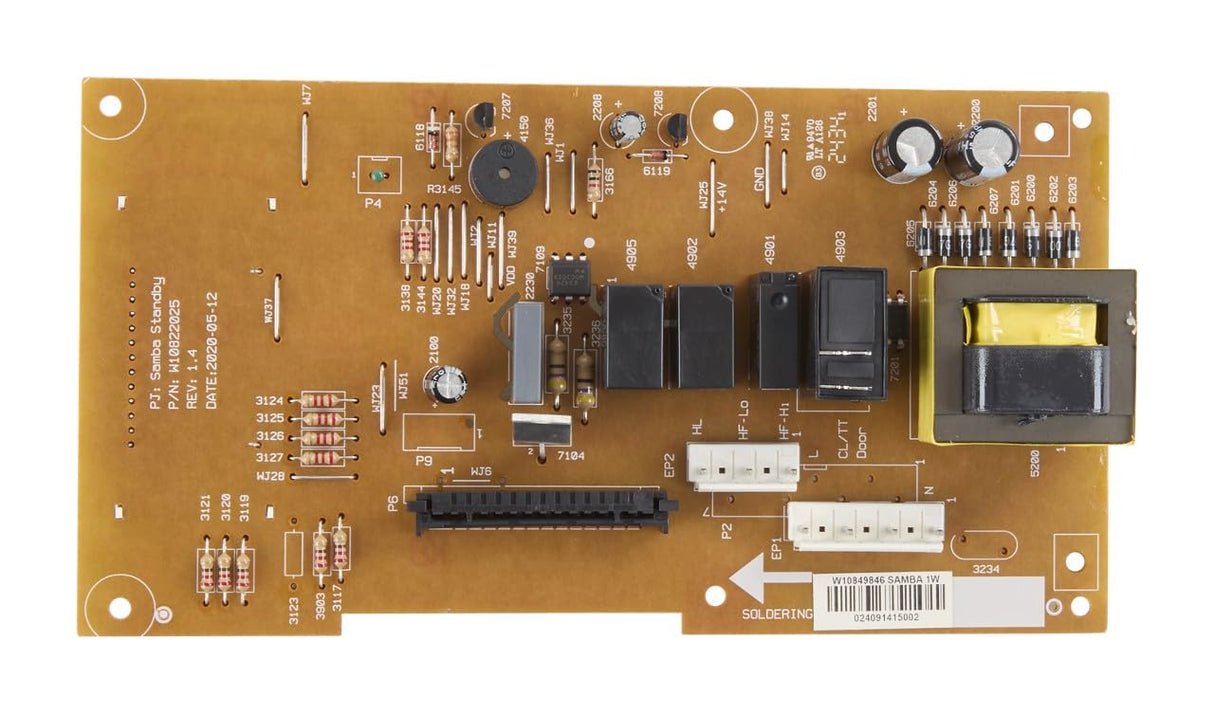 Whirlpool W11544456 OEM Microwave Control Board Replacement Part, Multicolor