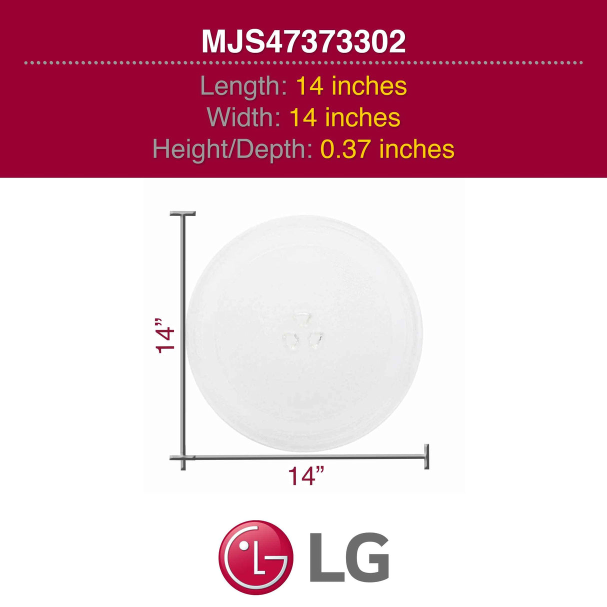 LG MJS47373302 Glass Turntable Tray (Clear)