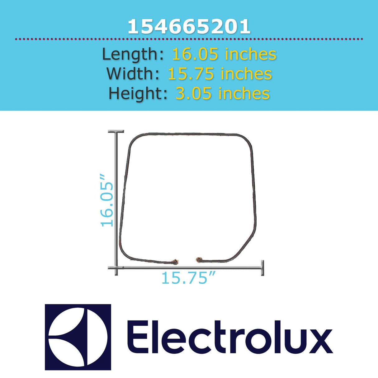 Electrolux 154665201 Heater for Dish Washer