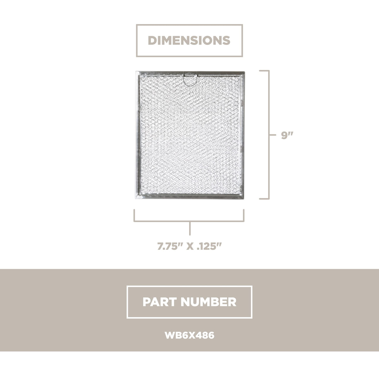 GE WB6X486 Genuine OEM Microwave Grease Filter