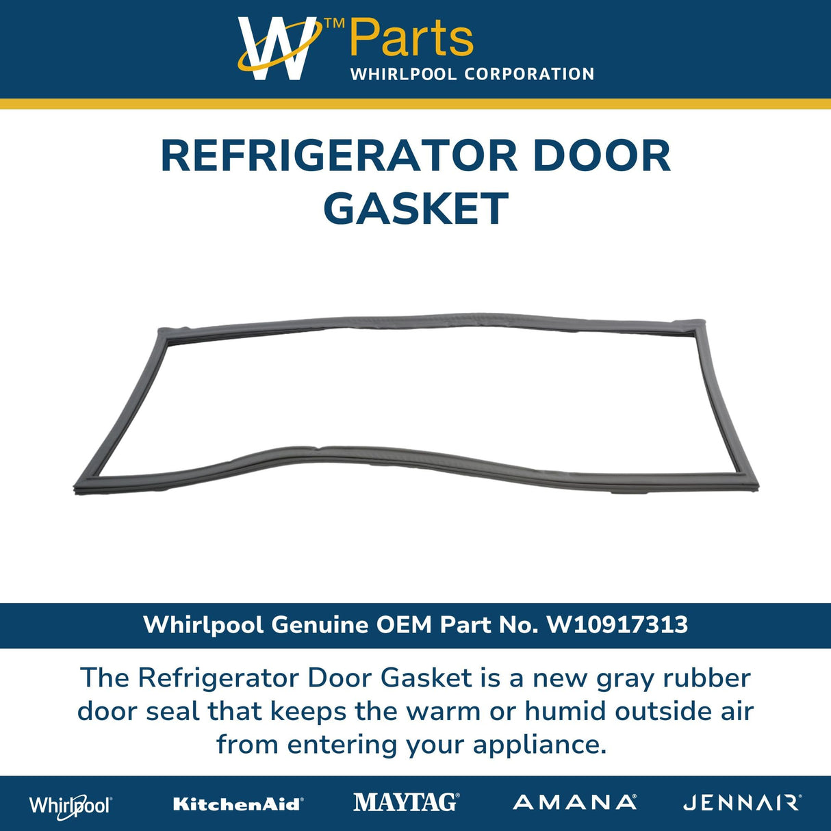 Whirlpool W10917313 Genuine OEM Refrigerator Door Gasket
