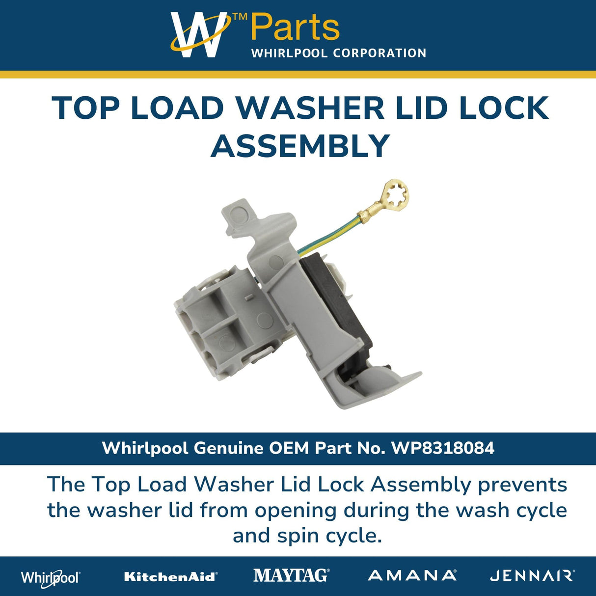 Whirlpool WP8318084 Lid Switch Assembly, White