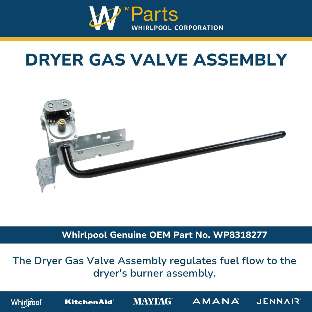 Whirlpool WP8318277 Genuine OEM Dryer Gas Valve Assembly Replacement Part - Replaces W10337269 and 8318277