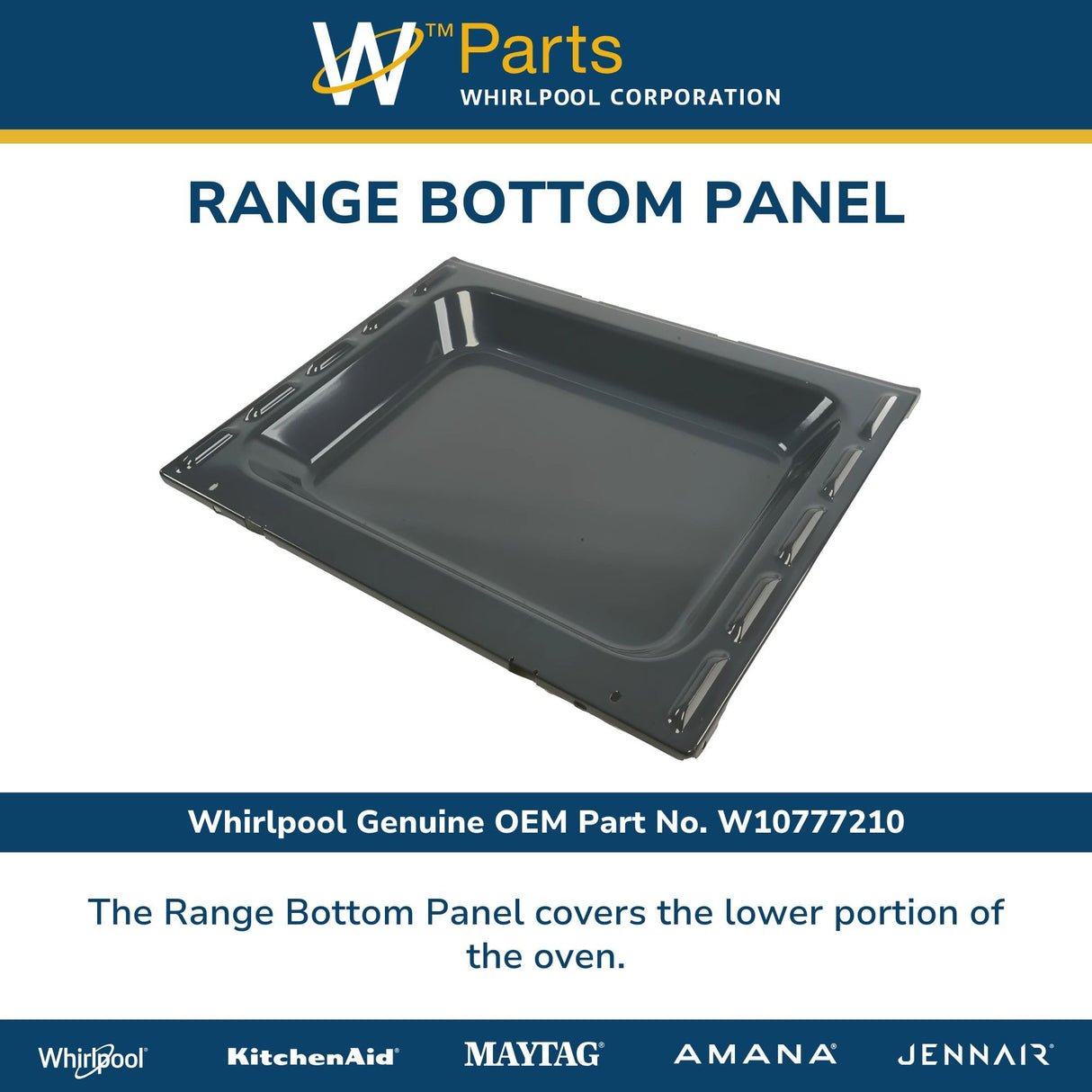 Whirlpool W10777210 Genuine OEM Range Bottom Panel Replacement Part