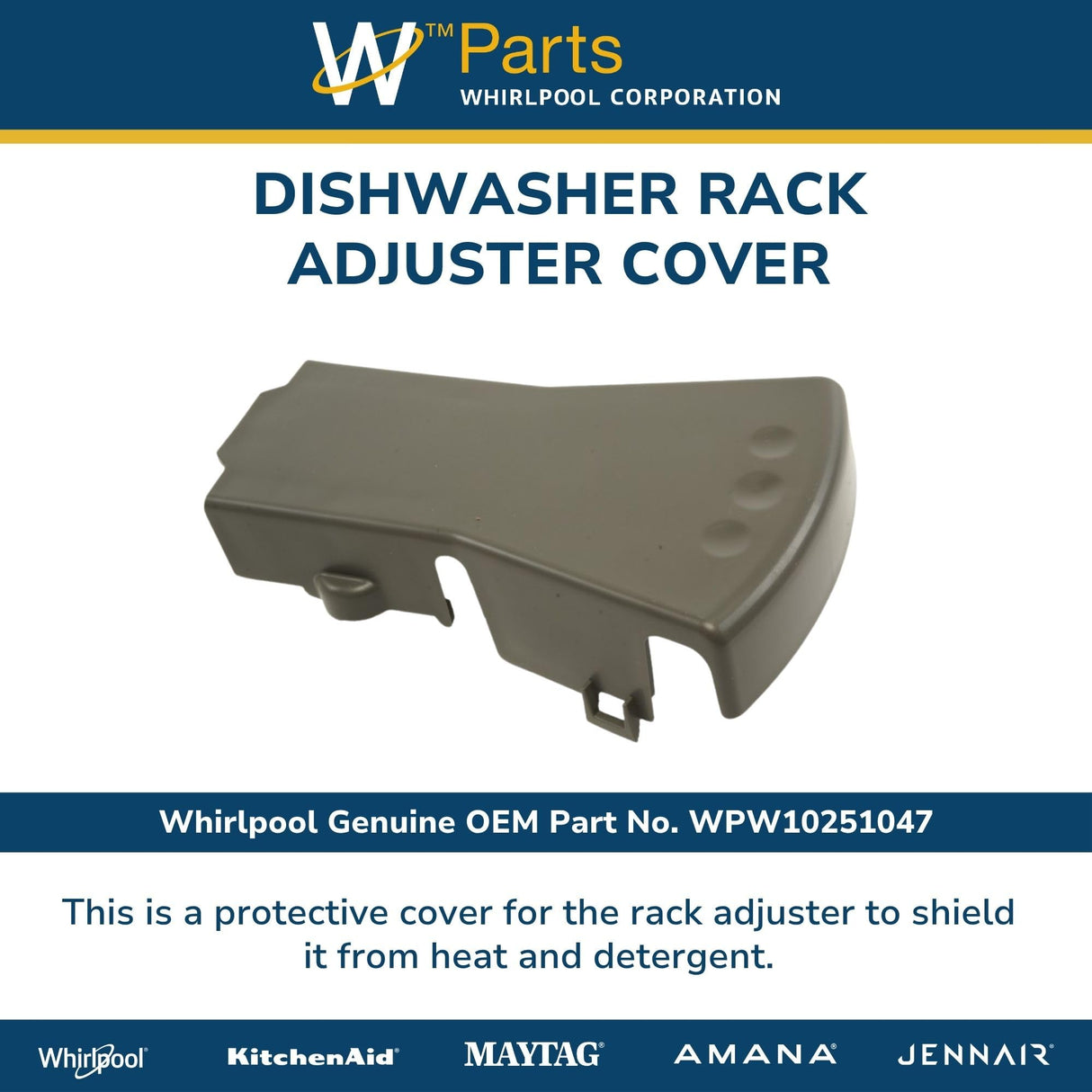 Whirlpool WPW10251047 Genuine OEM Dishwasher Rack Adjuster Cover Replacement Part