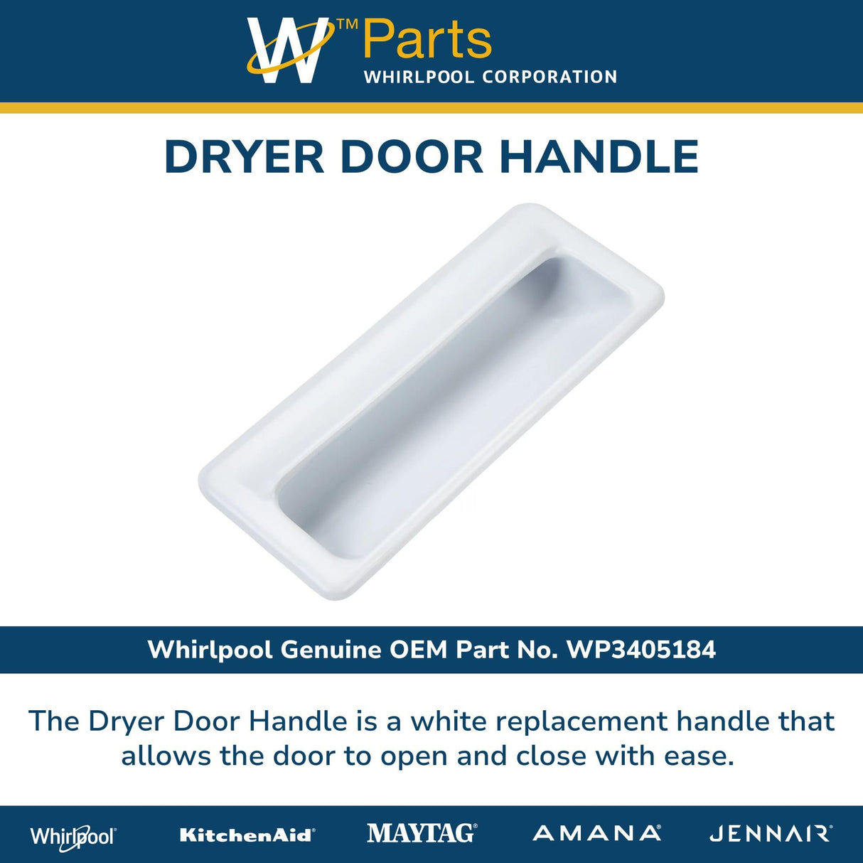 Whirlpool WP3405184 Genuine OEM Dryer Door Handle