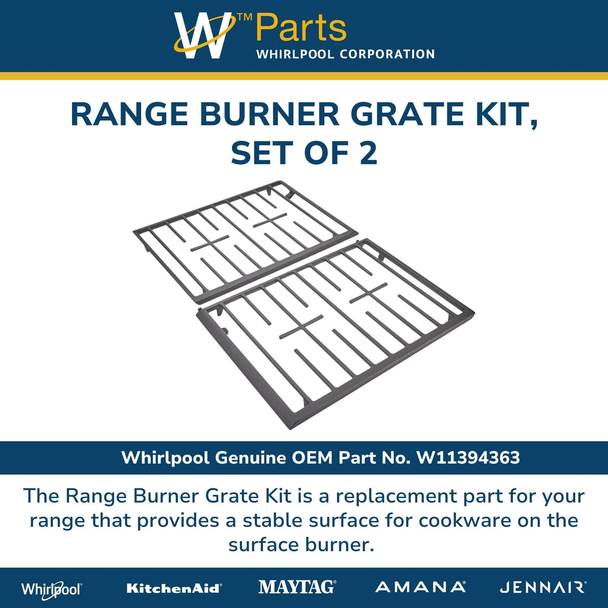 Range Burner Grate Kit, Set of 2