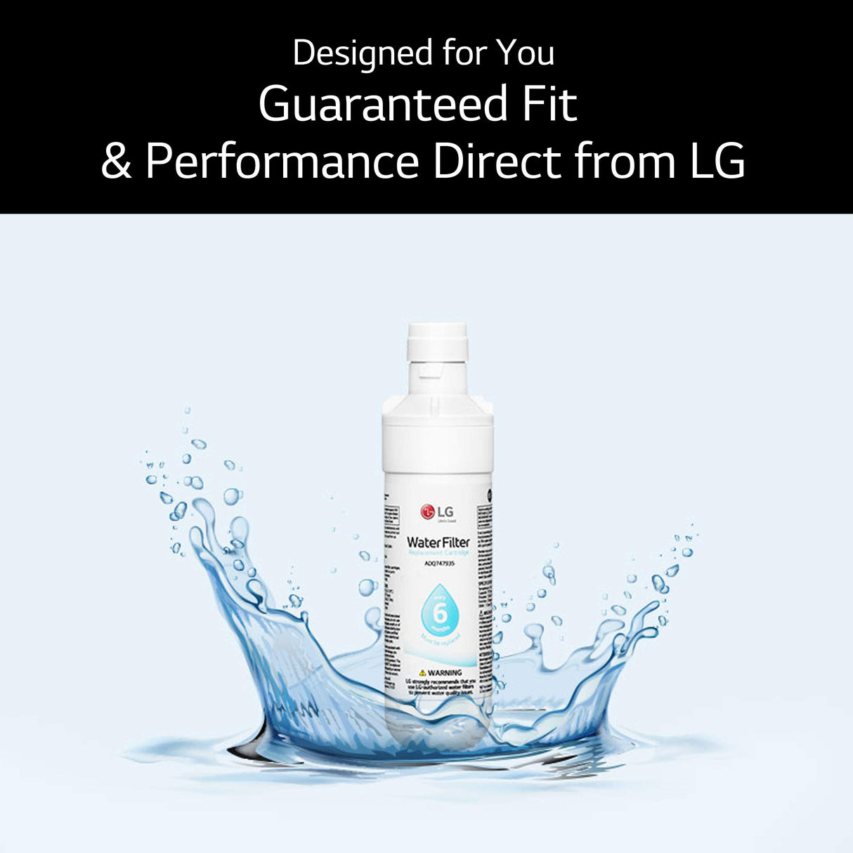 LG LT1000P3 6-Month / 200 Gallon Refrigerator Replacement Water Filter, 3 Count (Pack of 1), White