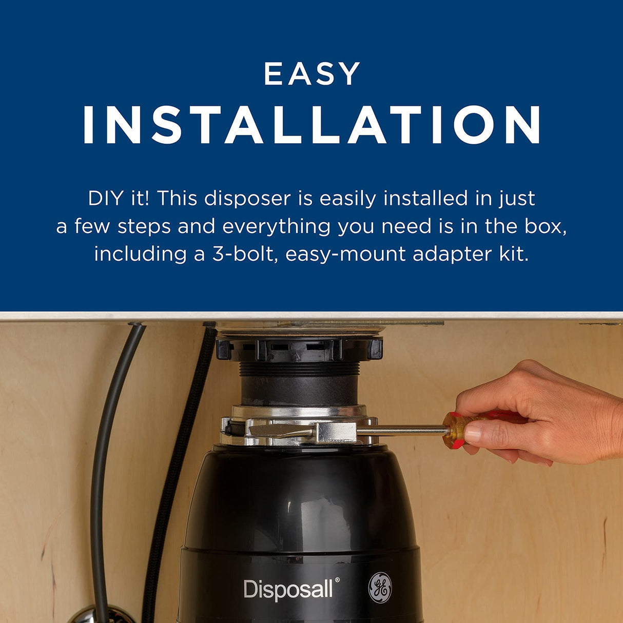 GE GFC520N Continuous Feed Garbage Disposal, 1/2 Horsepower