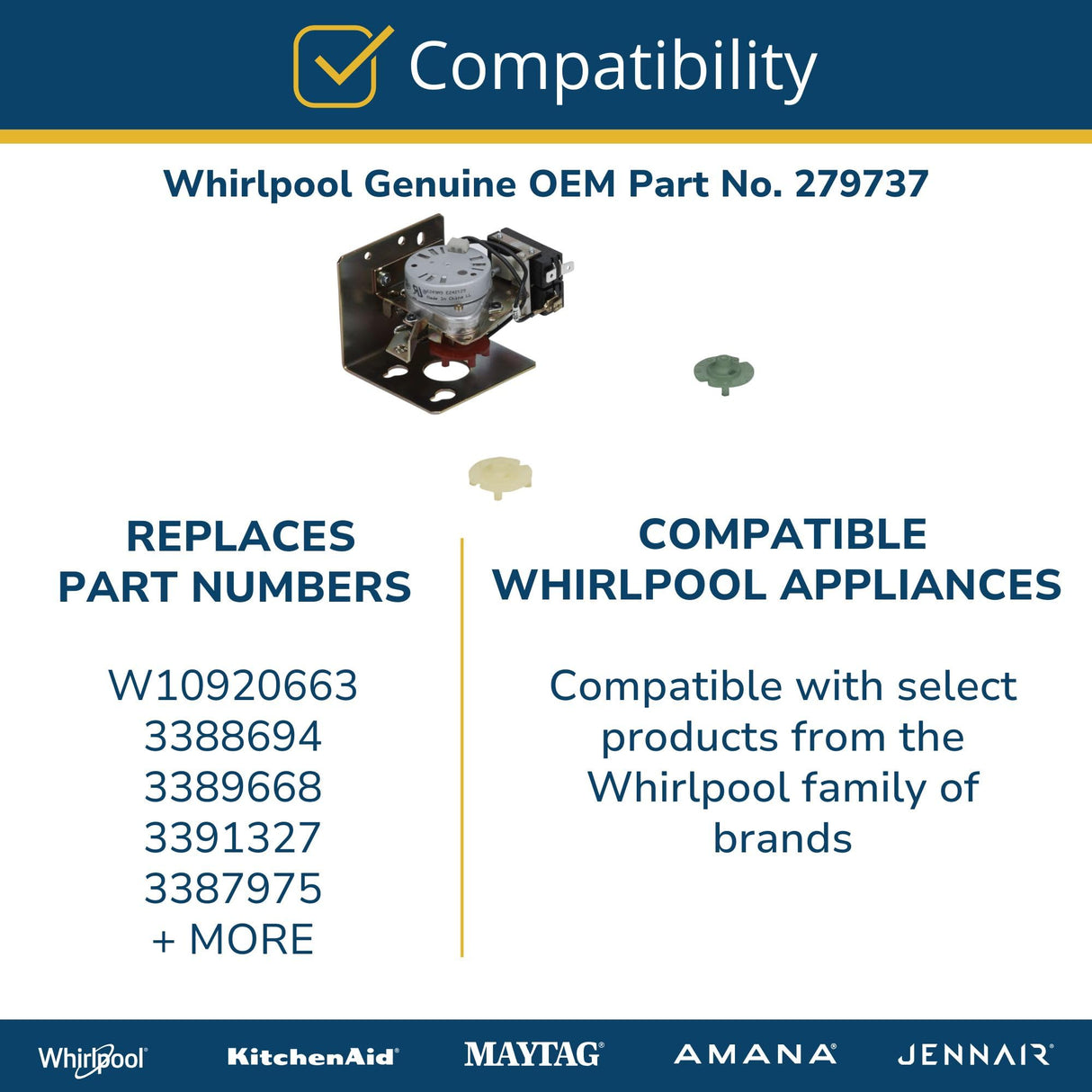 Whirlpool 279737 OEM Dryer Timer