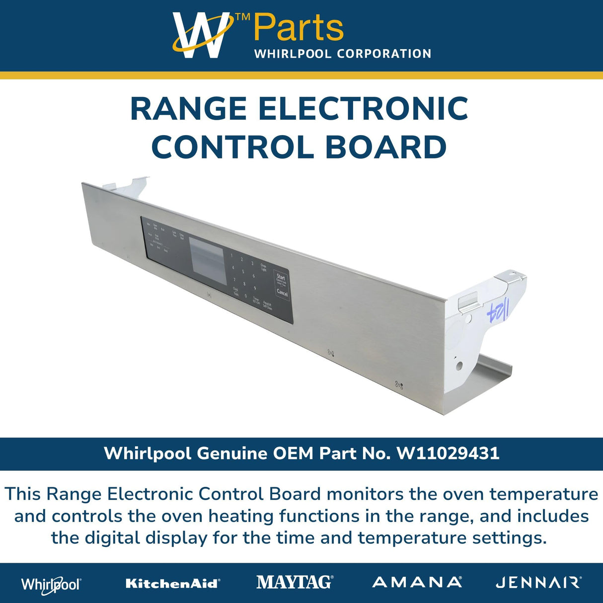 Whirlpool W11029431 Genuine OEM Range Electronic Control Board