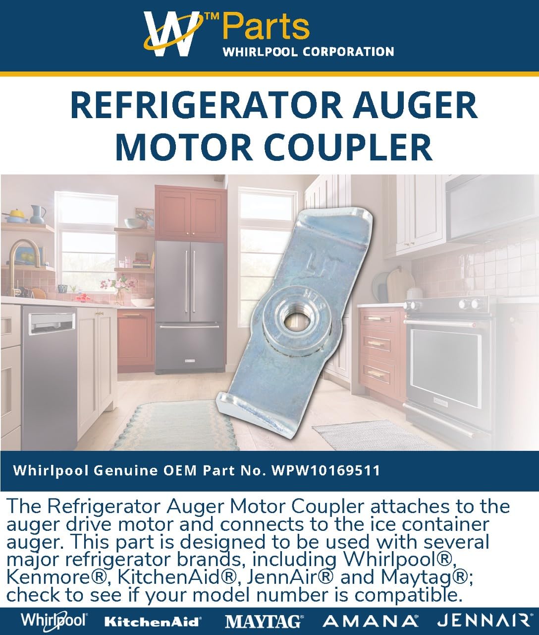 Whirlpool WPW10169511 Genuine OEM Refrigerator Auger Motor Coupler