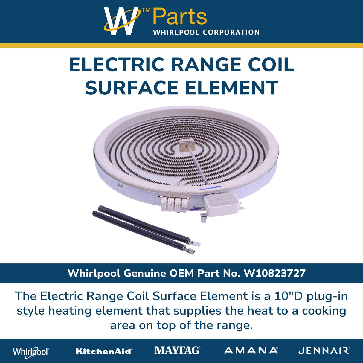 Whirlpool W10823727 Genuine OEM Electric Range Coil Surface Element