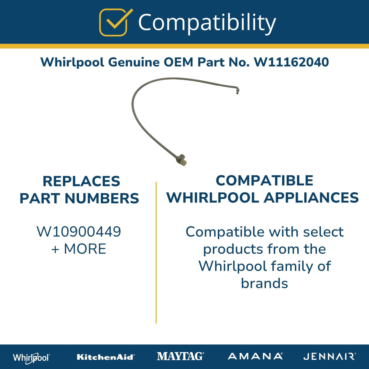 Whirlpool W11162040 OEM SxS Refrigerator Water Tubing