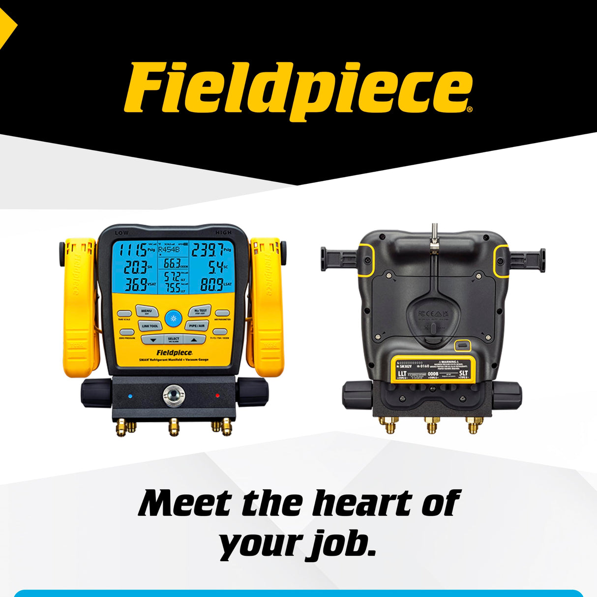 Fieldpiece SM382V 3-Valve SMAN Series Wireless Digital Refrigerant Manifold