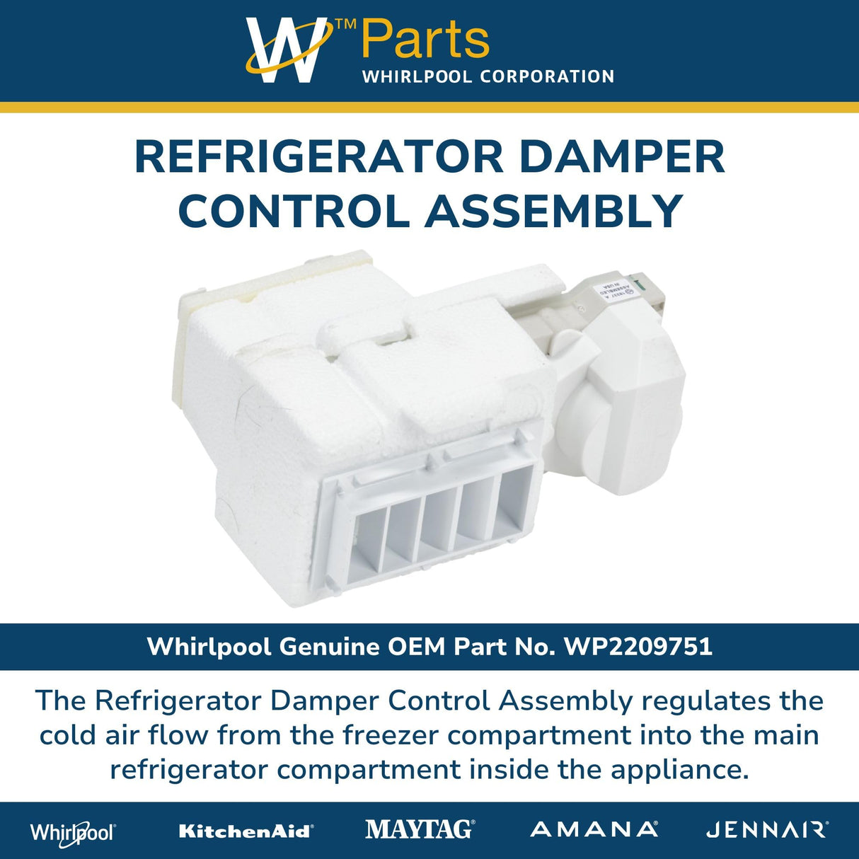 SxS Refrigerator Air Damper Control Assembly