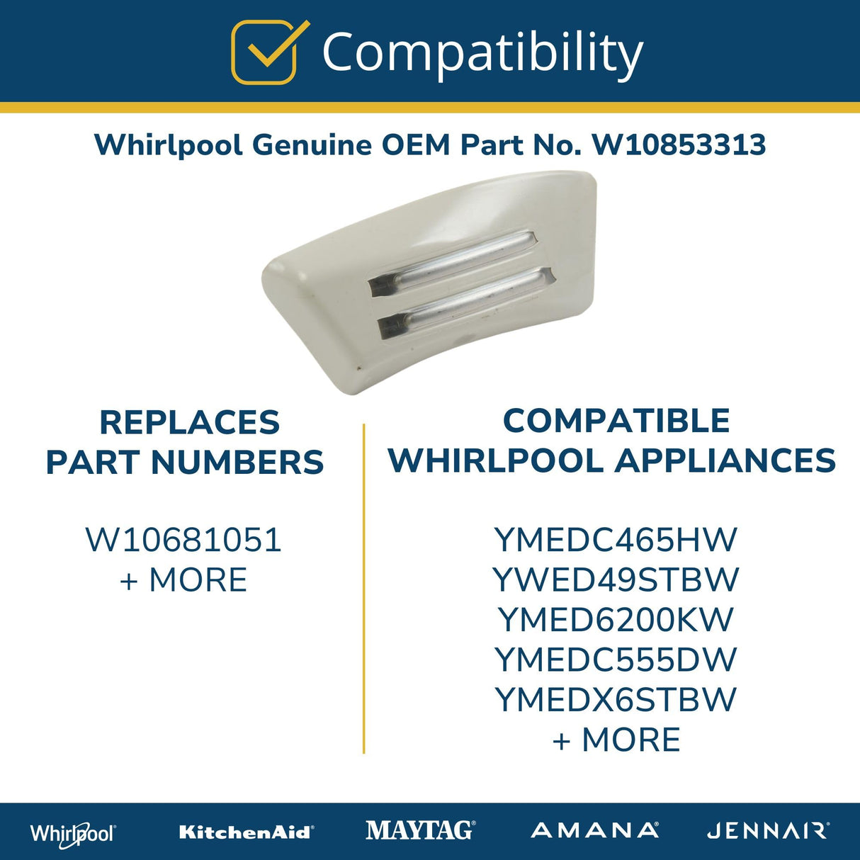 Whirlpool W10853313 Genuine OEM Dryer Moisture Sensor Control Board
