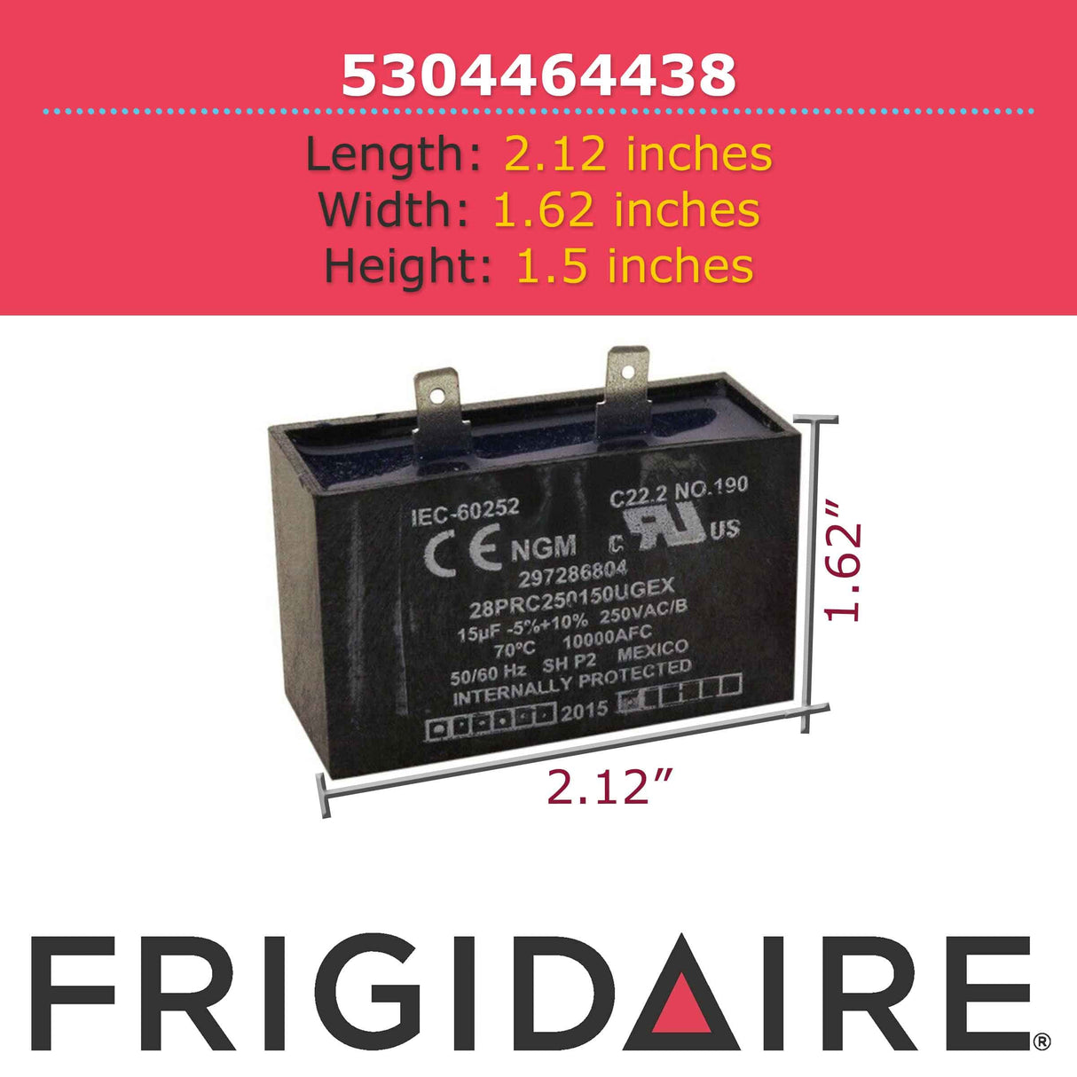 Frigidaire 5304464438 8 Run Capacitor