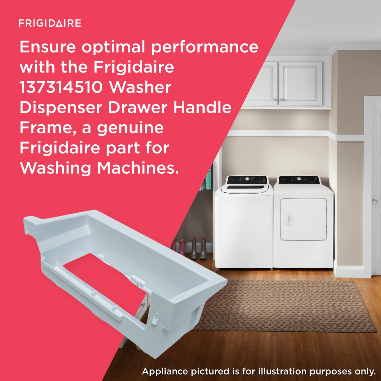 GENUINE Frigidaire 137314510 Dispenser Drawer Handle Washing Machine