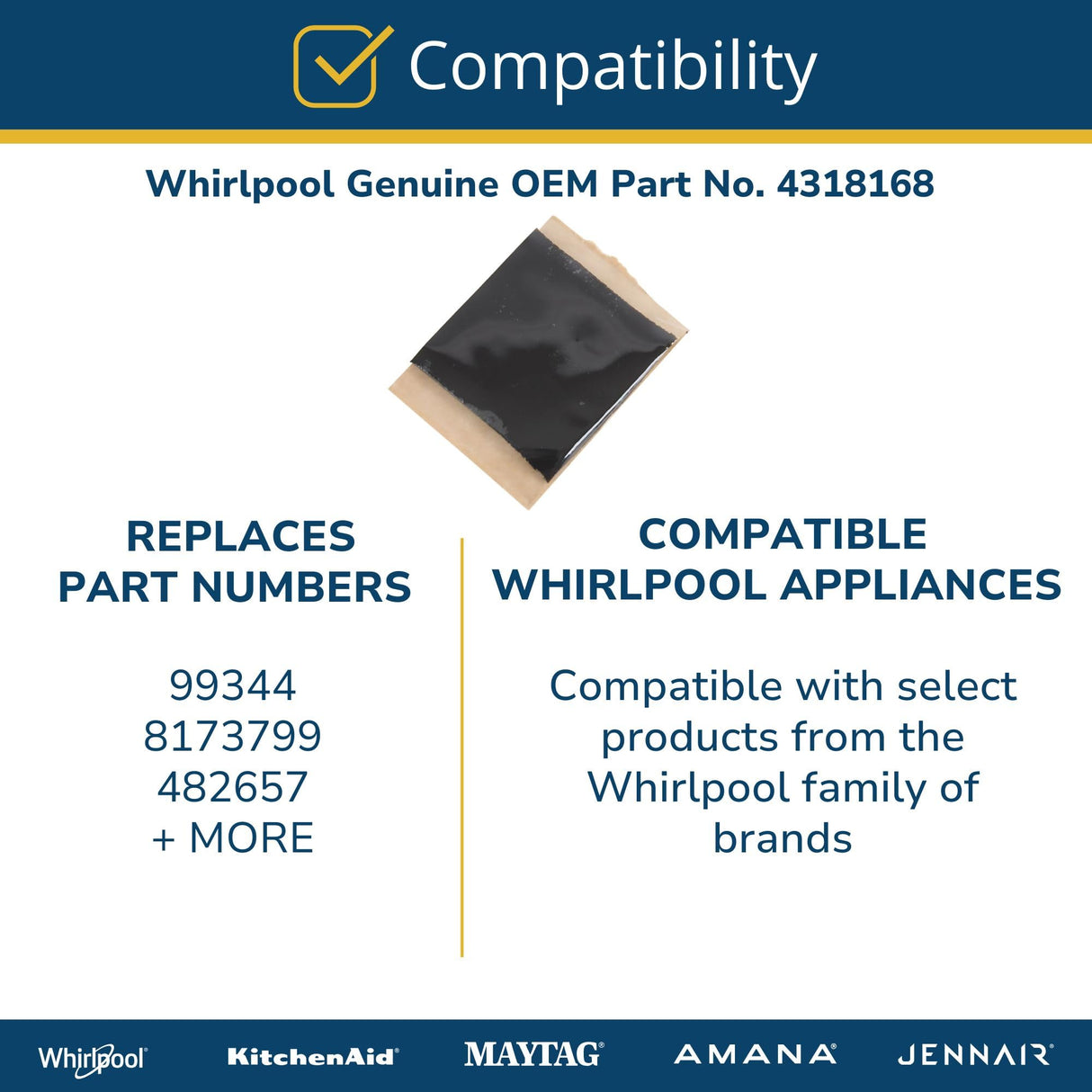 Whirlpool 4318168 W11225084 OEM Appliance Silicone Sealant, Black