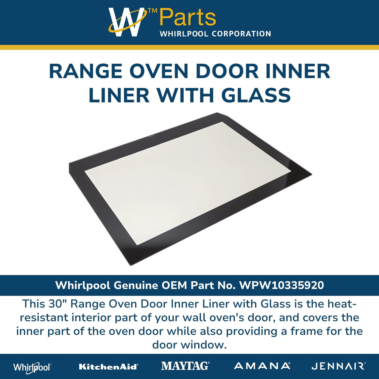 Range Oven Door Inner Liner with Glass