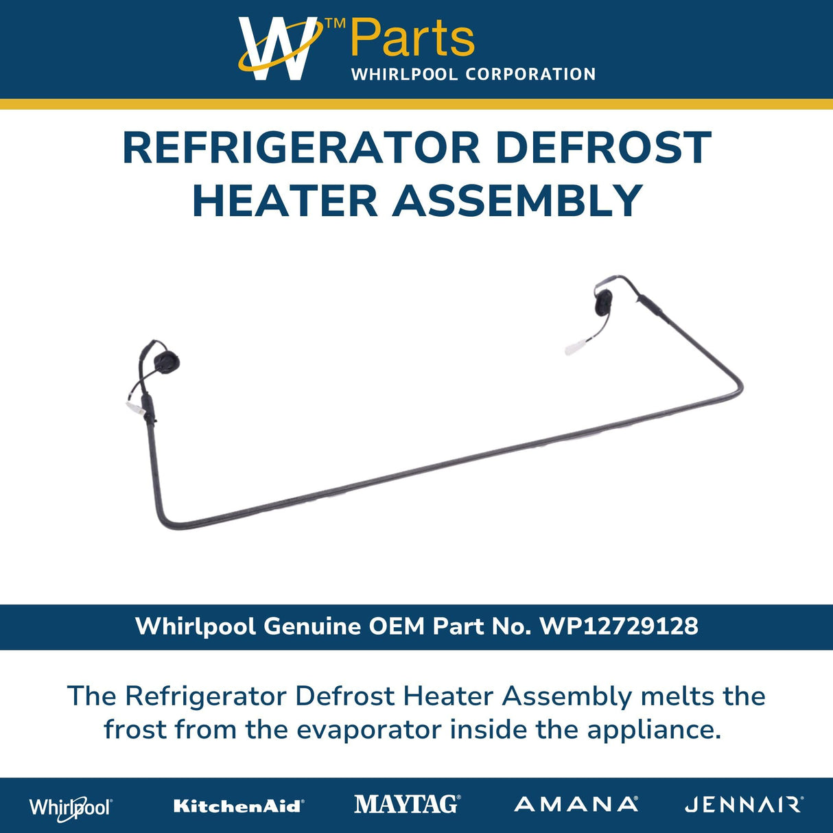 Whirlpool WP12729128 Genuine OEM Refrigerator Defrost Heater Assembly