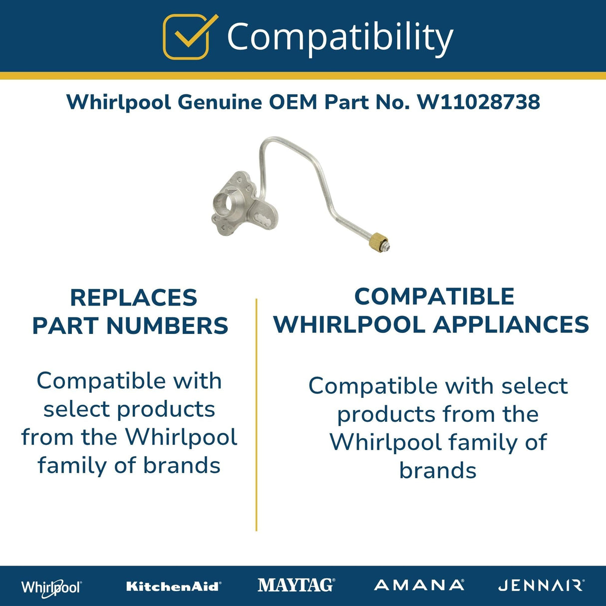 Whirlpool W11028738 Genuine OEM Whirlpool W11028738 Genuine OEM Range Orifice Holder Replacement Part