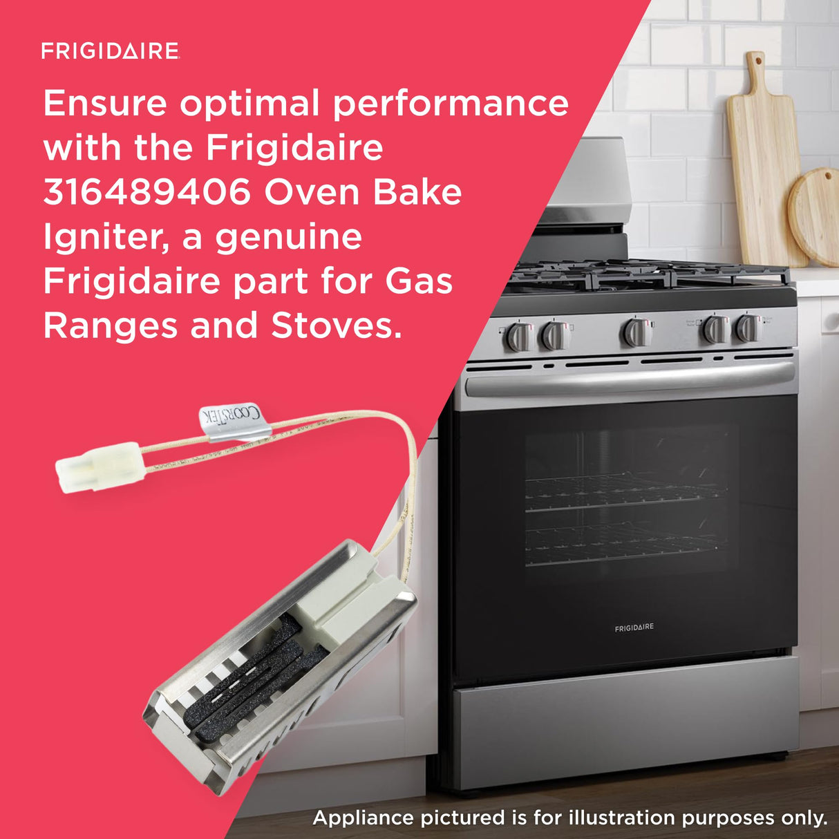 Frigidaire 316489406 Genuine OEM Bake Igniter for Ranges