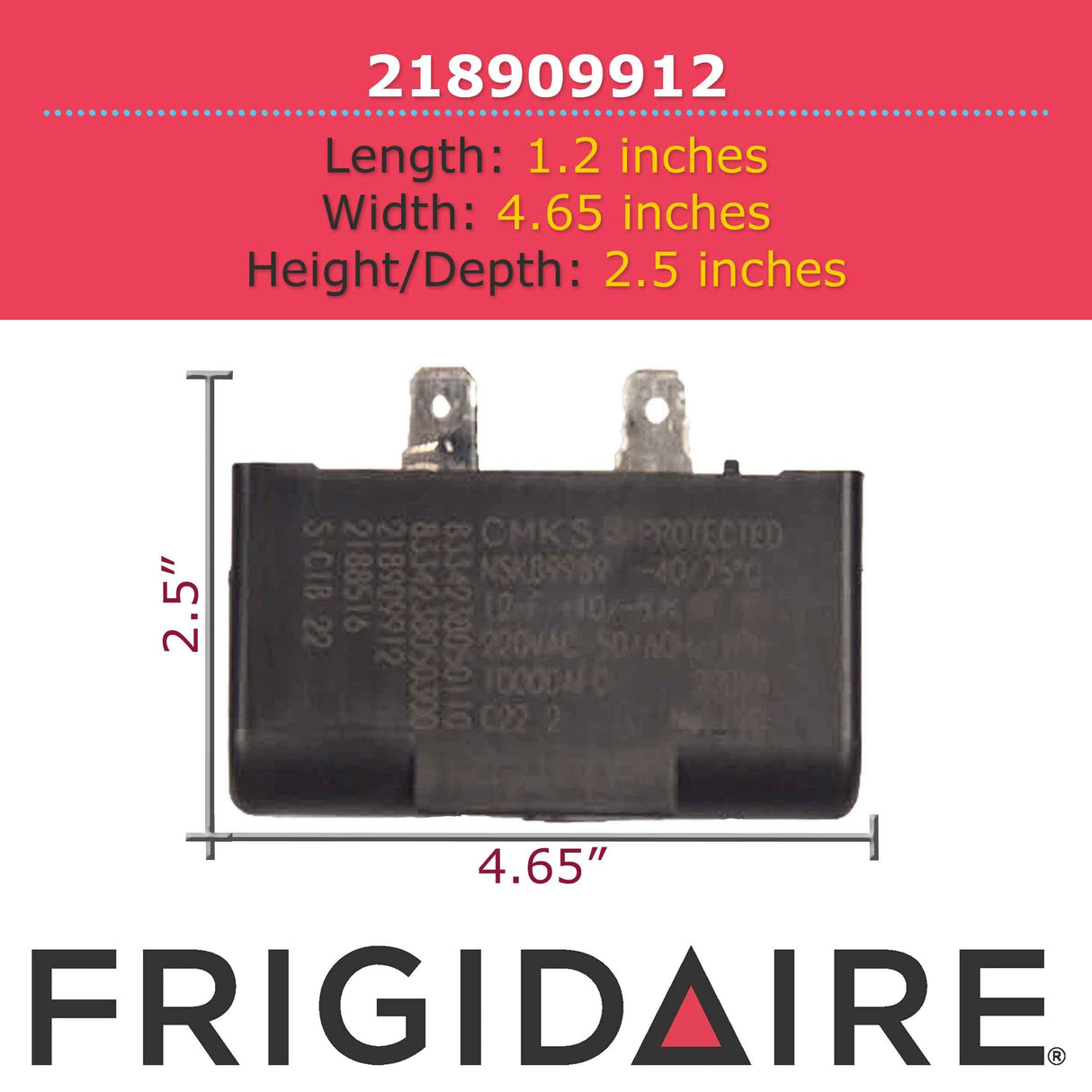 Frigidaire 218909912 Frigidare Run Capacitor Refrigerator