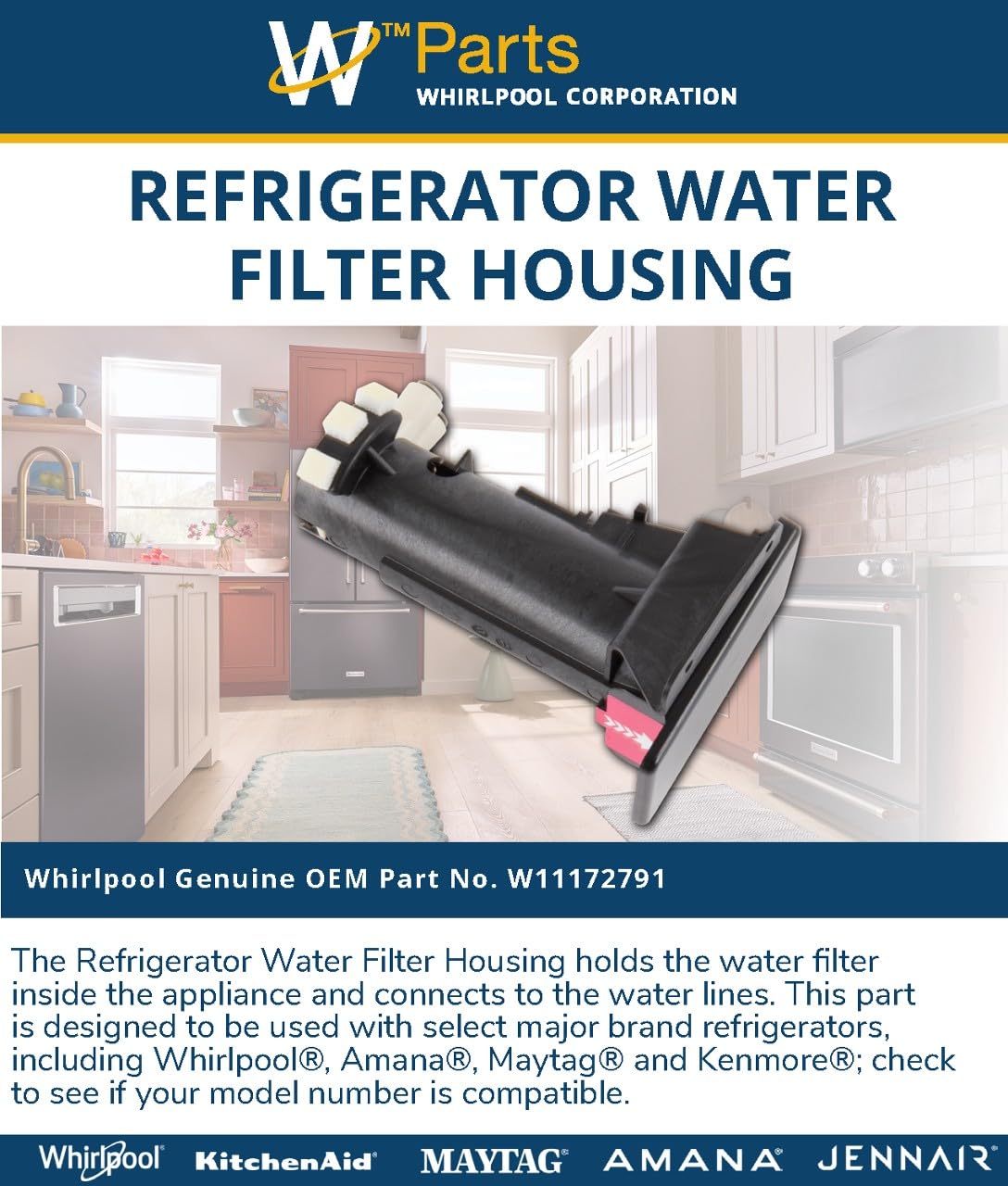 Whirlpool W11172791 Genuine OEM Refrigerator Water Filter Housing