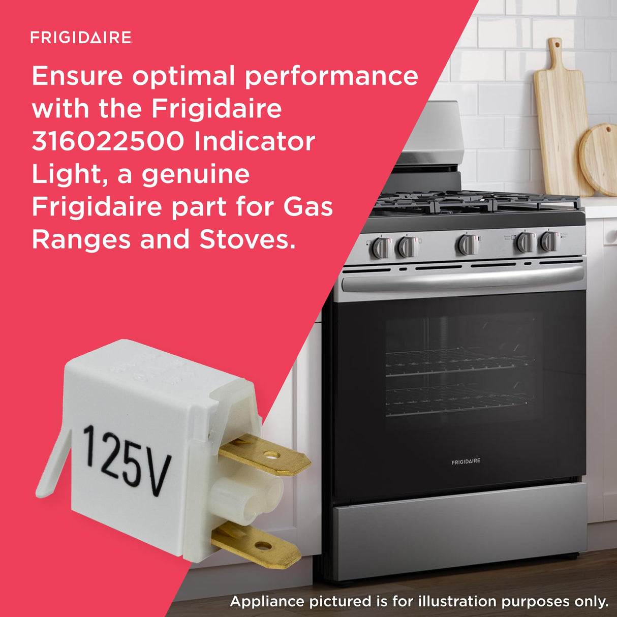 Frigidaire 316022500 Indicator Light for Gas Ranges and Stoves