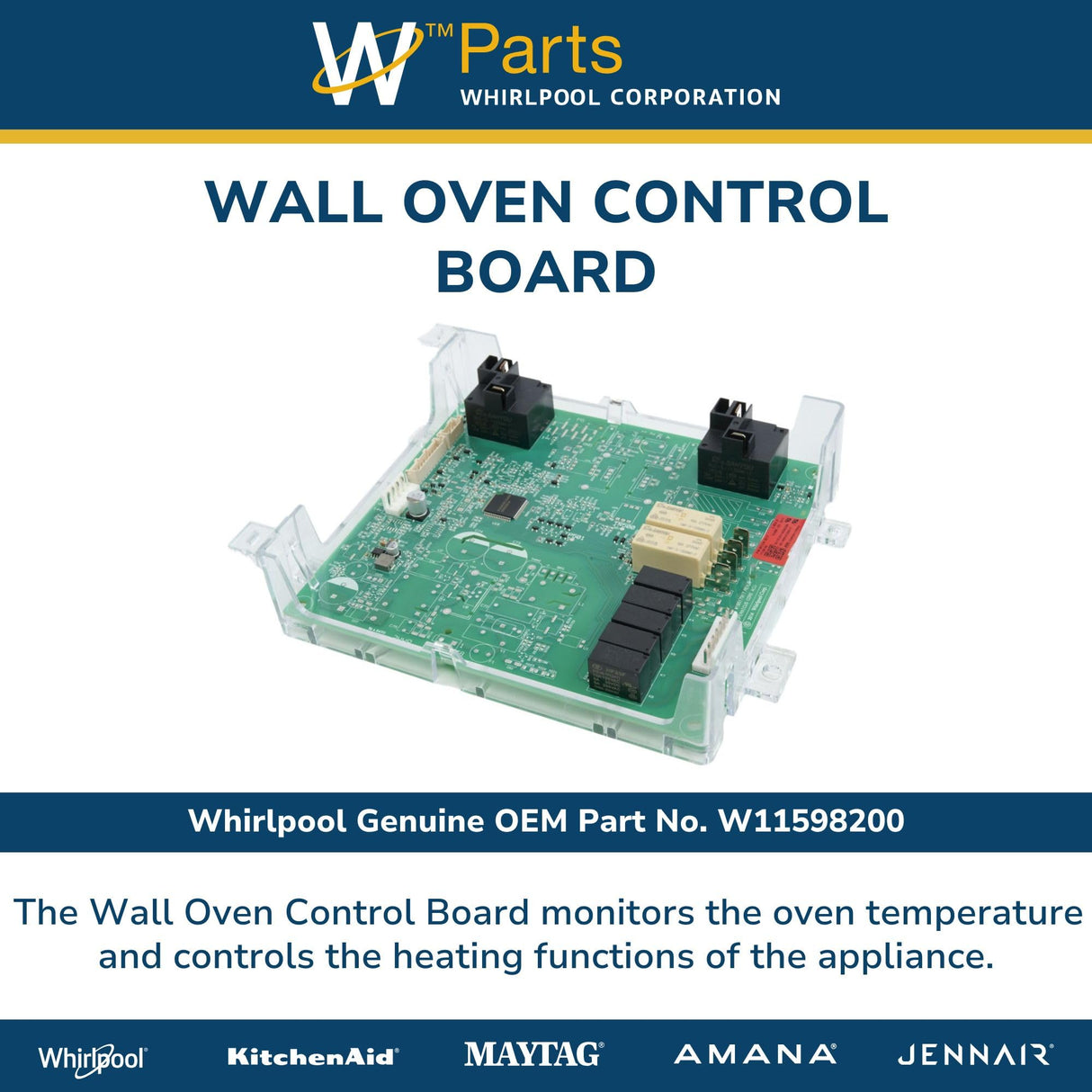 Whirlpool W11598200 Genuine OEM Wall Oven Control Board