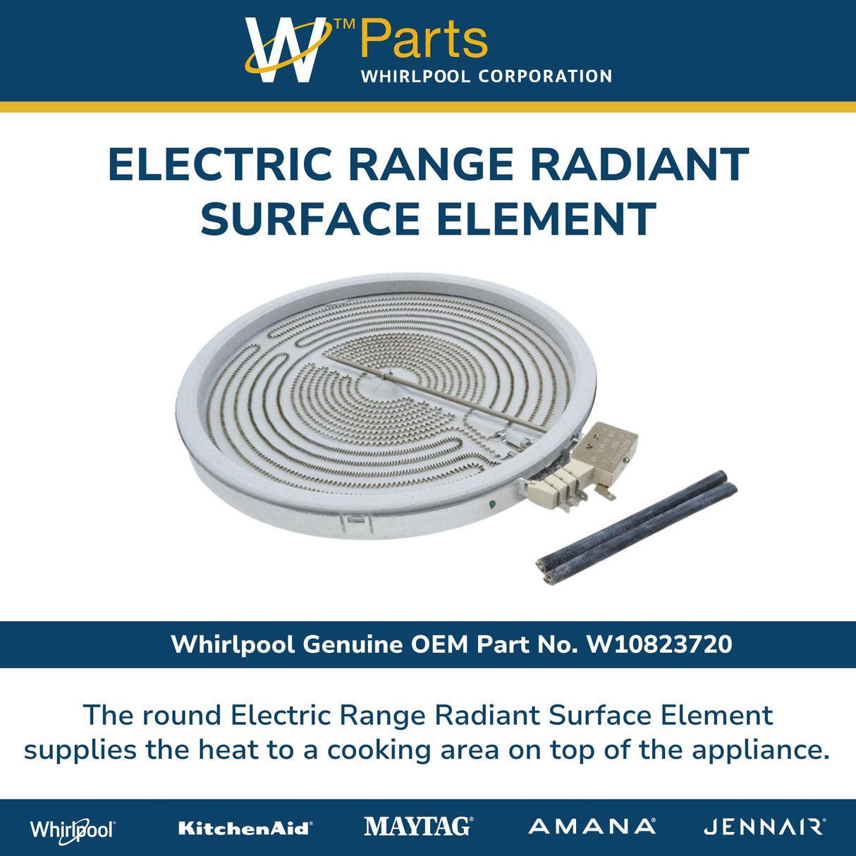 Whirlpool W10823720 Range Triple Radiant Surface Element Genuine Original Equipment Manufacturer (OEM) Part