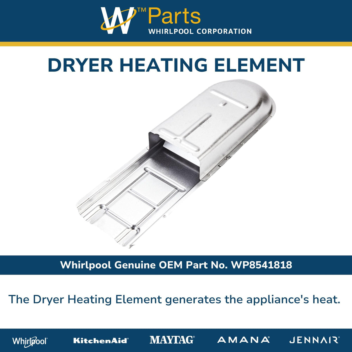 Whirlpool WP8541818 Genuine OEM Dryer Heating Element Replacement Part - Replaces 3397566 and 8541818