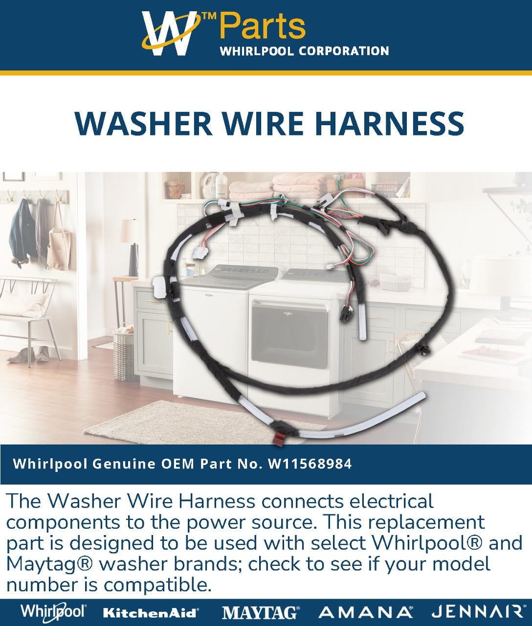 Whirlpool W11568984 Genuine OEM Washer Wire Harness