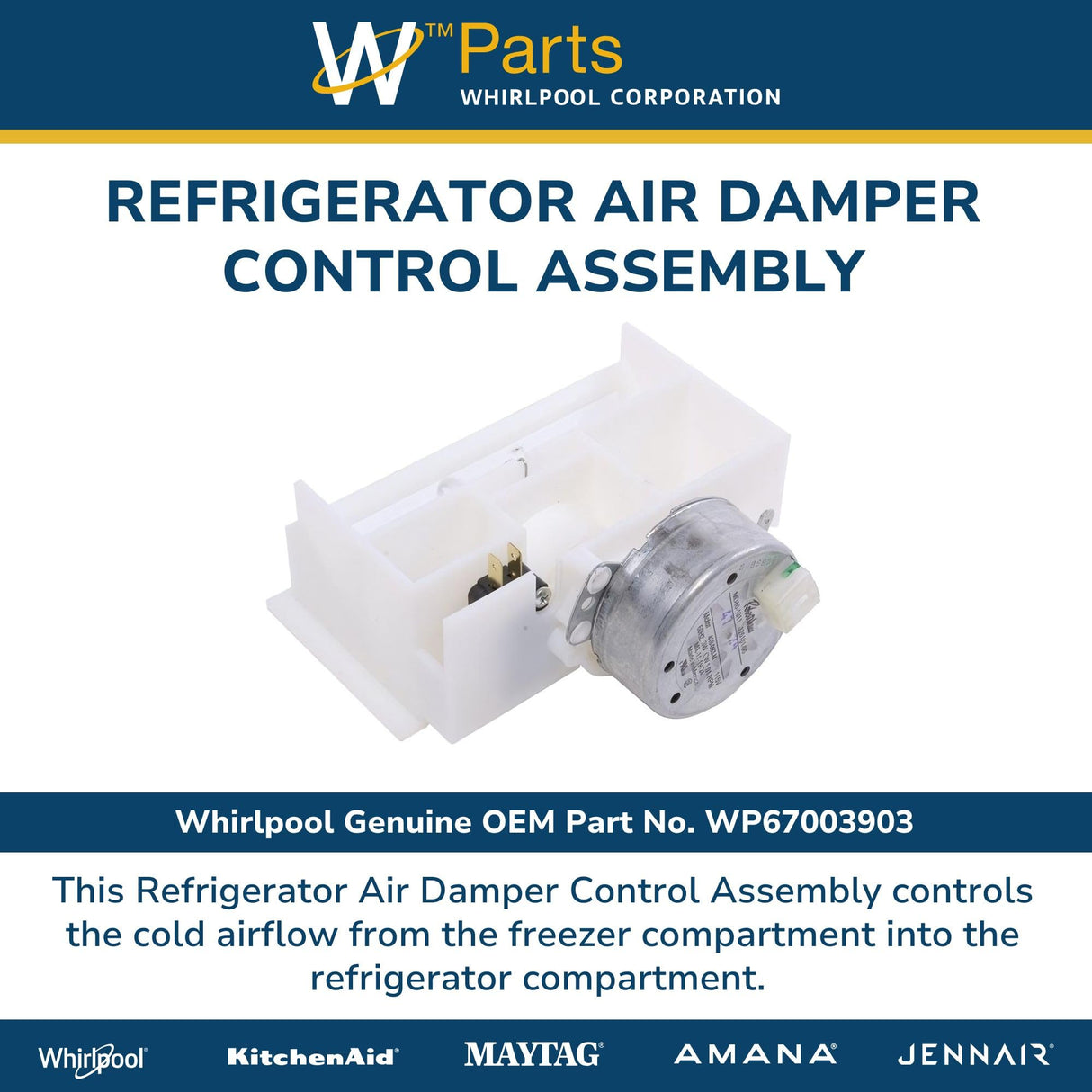 Whirlpool WP67003903 Genuine OEM Refrigerator Air Damper Control Assembly