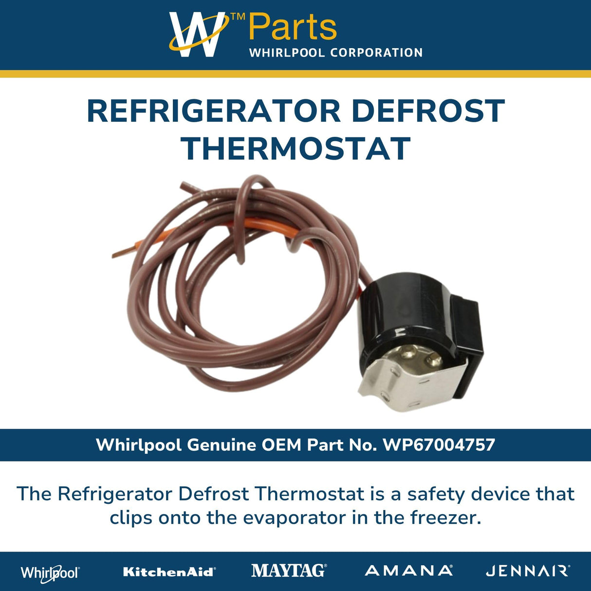 Whirlpool WP67004757 Genuine OEM Refrigerator Defrost Thermostat